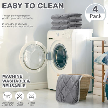 4 Pack Self Heating Cat Pad Self Warming Dog Mat Reflects Body Heat Extra Warm Thermal Pet Pad Washable Dog Cat Bed Crate Bed Mat Blanket(Gray,16 x 20 Inch)