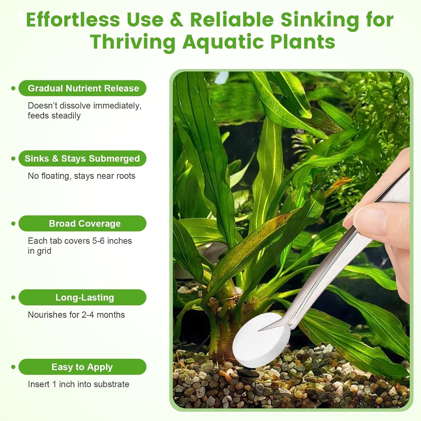 Root Tabs，Aquarium Plant Fertilizer, Aquarium Water Care Tabs, 100 Tabs Aquarium Plant Food Safe for Fish and Shrimp, Aquatic Plant Fertilizer for Planted Aquarium Substrate (100)