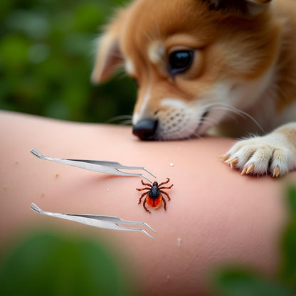 2 Pcs Stainless Steel Tick Tweezers Dual Tipped Tick Remover Tool First Aid Tweezers Tick Killer Tweezer for Human Dogs Cats Tick Remover Tools