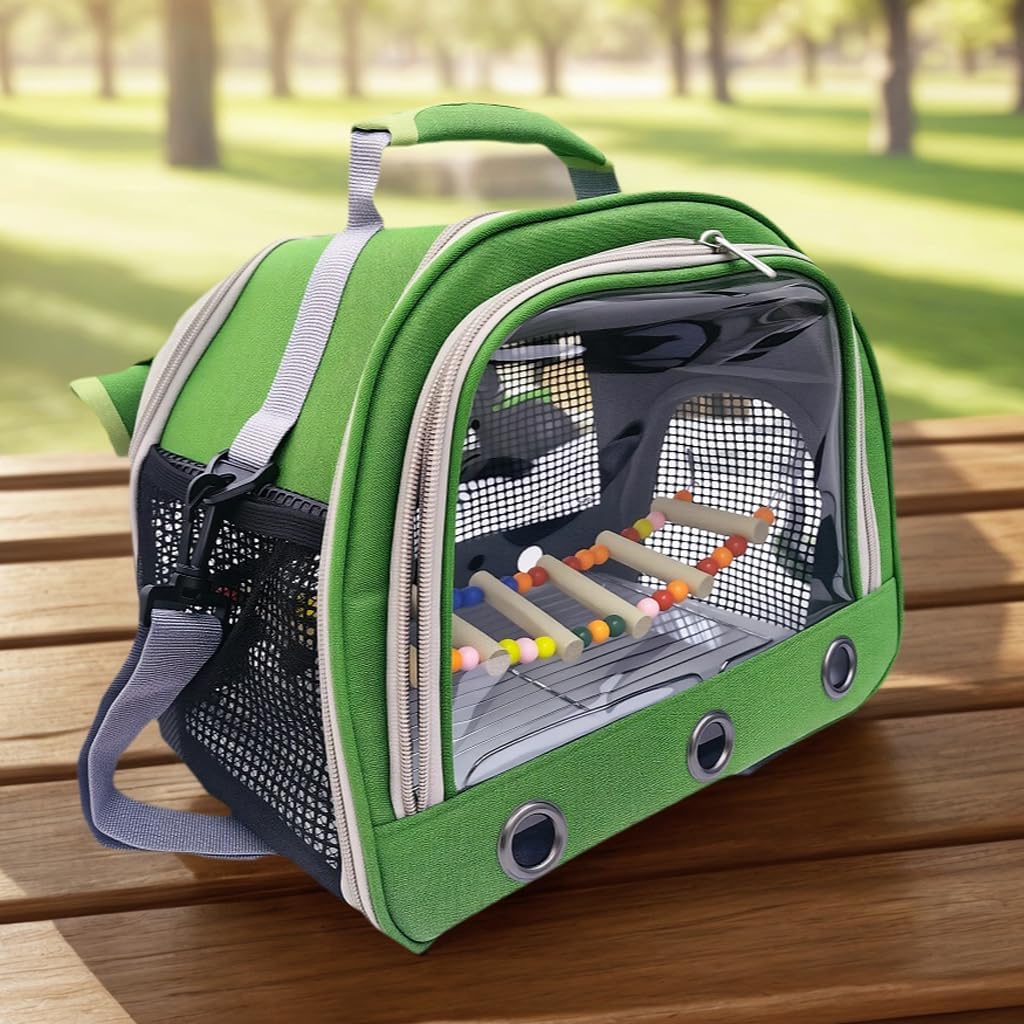 Bird Carrier Travel Cage with Perch, Food Bowl,Pet Backpack,Parrot Carrier,Small Animal Car Bag,Bird Cages for Parakeets, Ideal for Small Animals & Puppies
