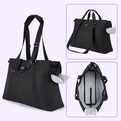 Ownpets Dog Purse Carrier, Carrier with Pockets for Medium Puppies, Airline Approved, Fits Up to 22 lbs, Cat and Dog Tote Bag, Women's Hands-Free Pet Carrier Bag, (Black)
