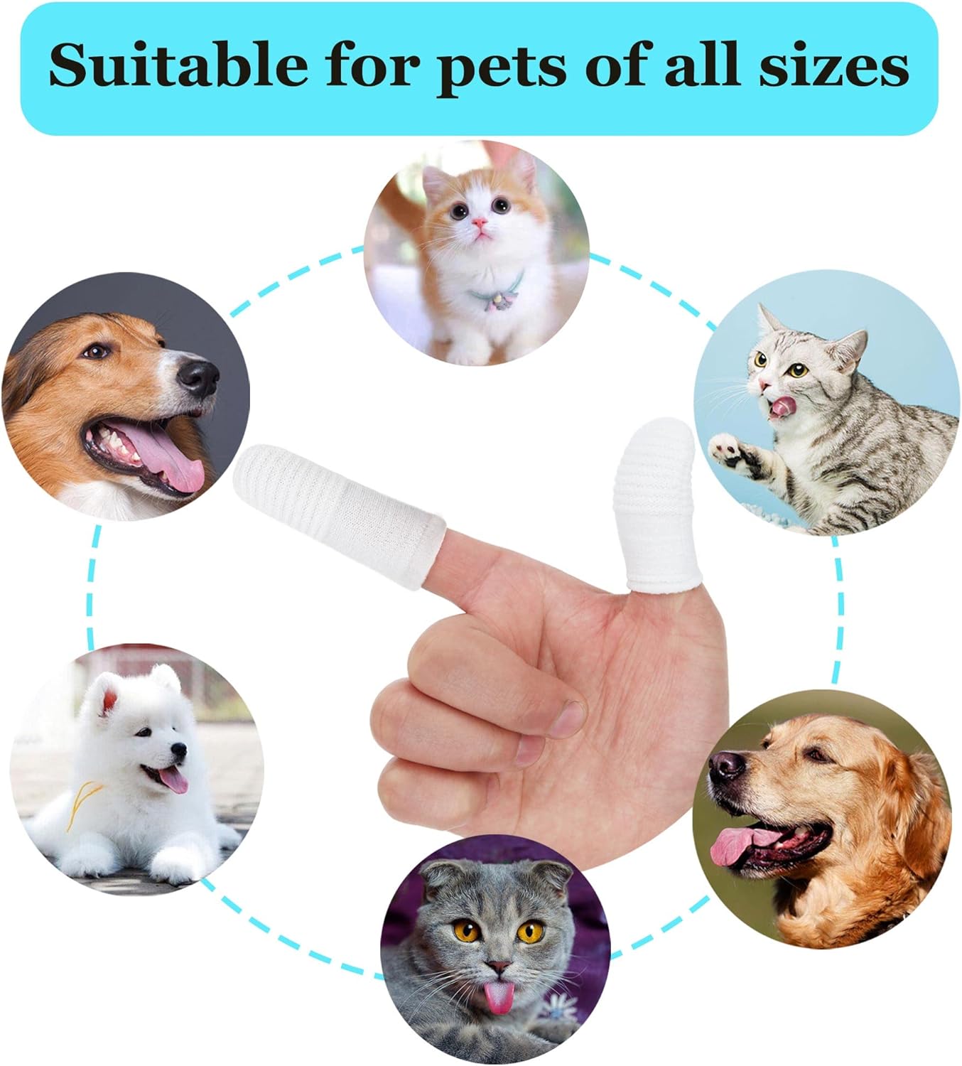 30 PCS Dog & Cat Toothbrush - Washable, Comfortable & Durable 2 Finger Toothbrush Set