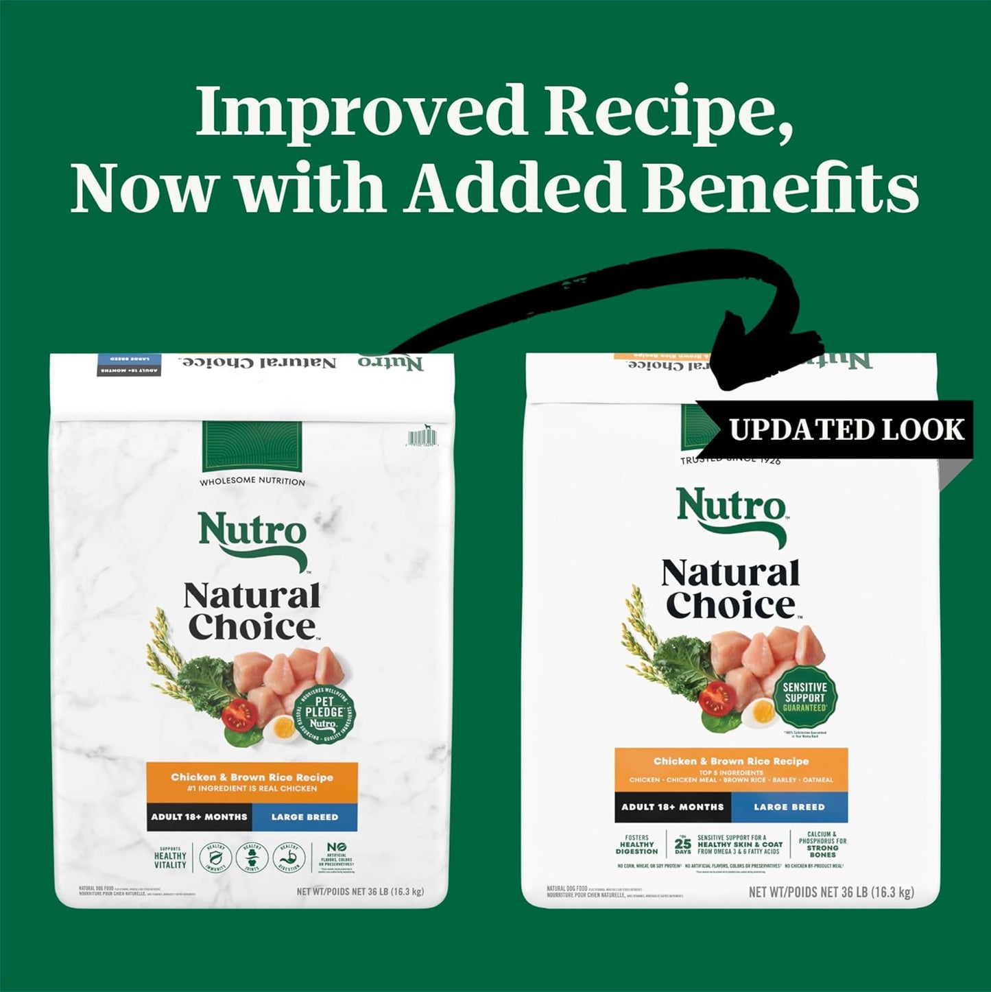 Nutro Natural Choice Adult Large Breed Dog Food Dry, Chicken & Brown Rice Recipe, 36 lb. Bag