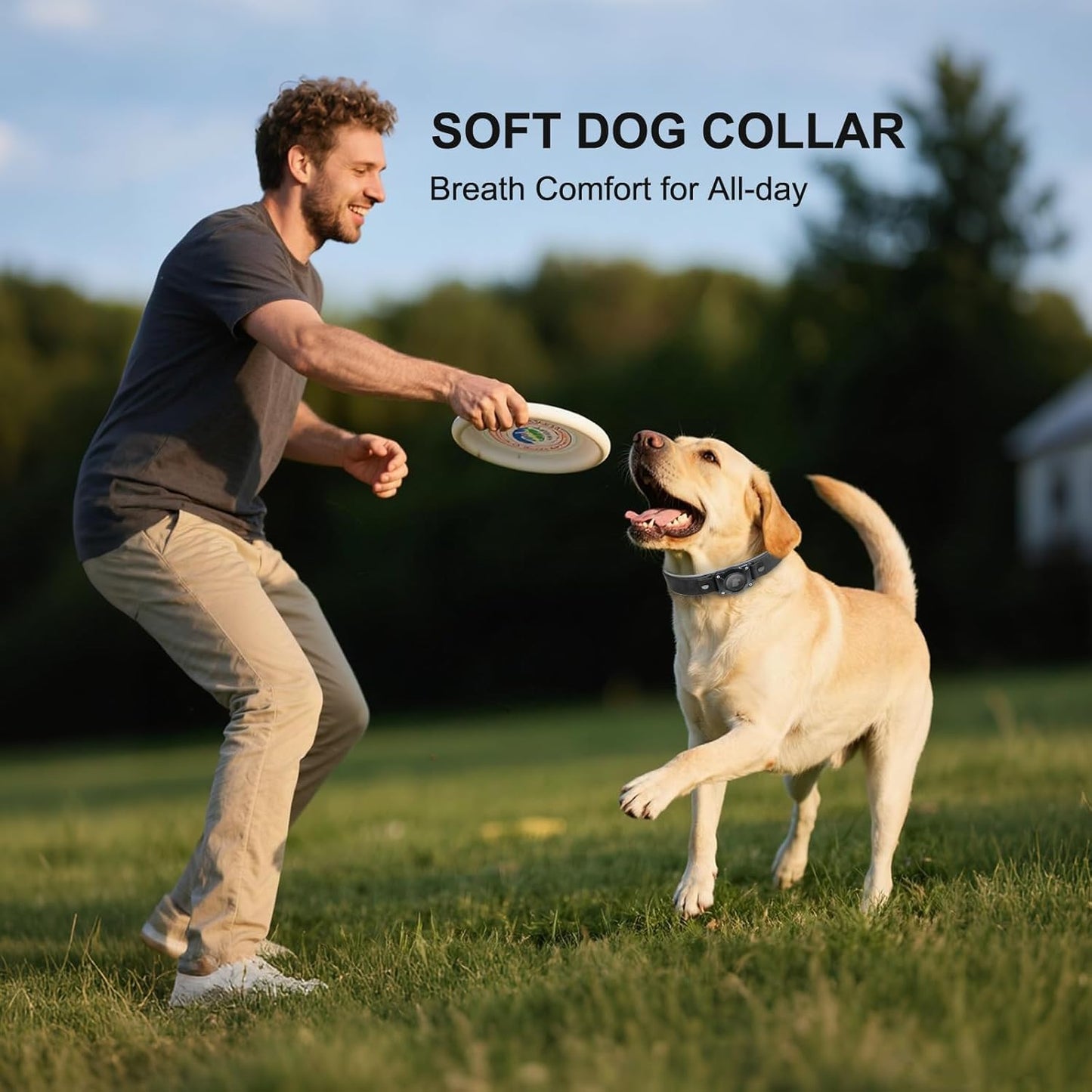 Leather AirTag Dog Collar - IPX8 Waterproof Dog Collar with AirTag Holder|Reflective, High - End, Adjustable Soft Padded |Dog GPS Collar Tracker Fit for Medium Large Dogs (Black, XL)