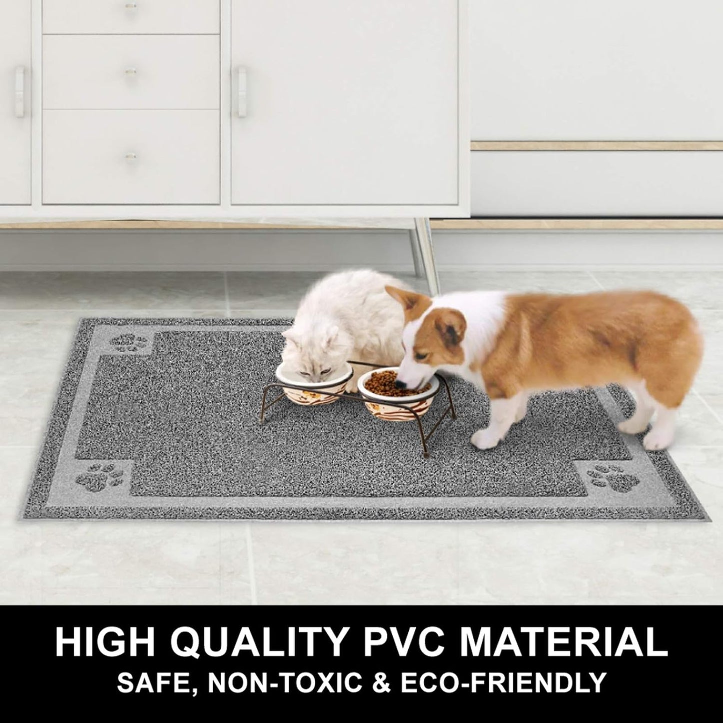 Pet Feeding Mat for Large Dogs and Cats 35" x 25" Flexible and Waterproof Dog Bowl Mat for Food and Water, Easy to Clean Dog Food Mat with Non Slip Backing