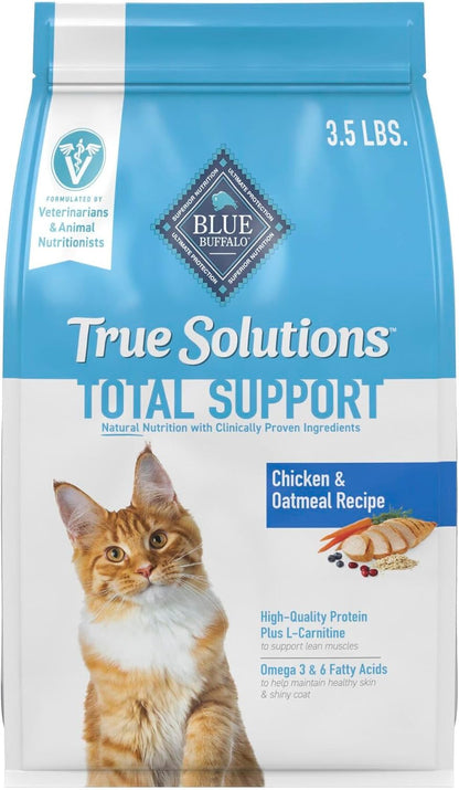 Blue Buffalo True Solutions Total Support Natural Dry Cat Food for Adult Cats, Chicken, 3.5-lb. Bag
