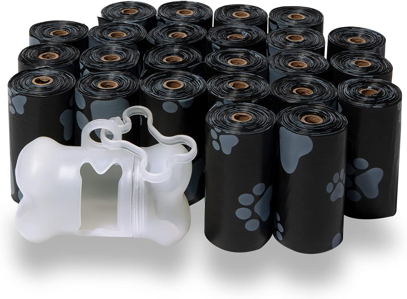 Best Pet Supplies Dog Poop Bags (360 Bags) for Waste Refuse Cleanup, Doggy Roll Replacements for Outdoor Puppy Walking and Travel, Leak Proof and Tear Resistant, Thick Plastic - Black