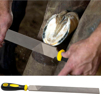 T12 High Carbon Steel 40cm Flat File with Handle, 12-Inch Flat File, Hoof Rasp