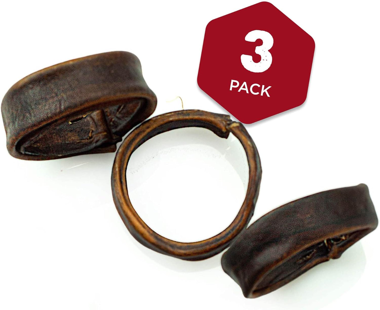 Best Bully Sticks Puppy Teething Rings - Single Ingredient Natural Collagen Puppy Chews for Teething - Bones for Small Dogs - Enrichment, Mental Stimulation, 3 Count