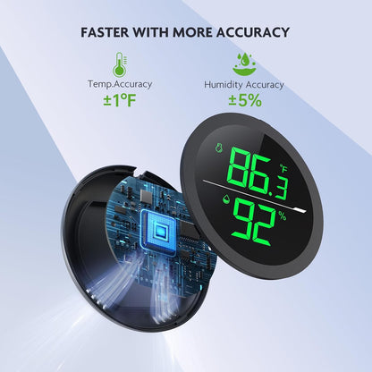 PAIZOO LED Digital Reptile Thermometer and Humidity Gauge Hygrometer for Snake Tank Accessories - USB Power Supply - Black