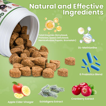 VUN Green Grass Dog Chews,Dog Urine Neutralizer for Lawn,Grass Saver Green Lawn Chews,Yellow Grass Spots&Lawn Burn,Support Urinary&Digestive with DL-Methionine,Cranberry&Probiotics-100 Soft Chews