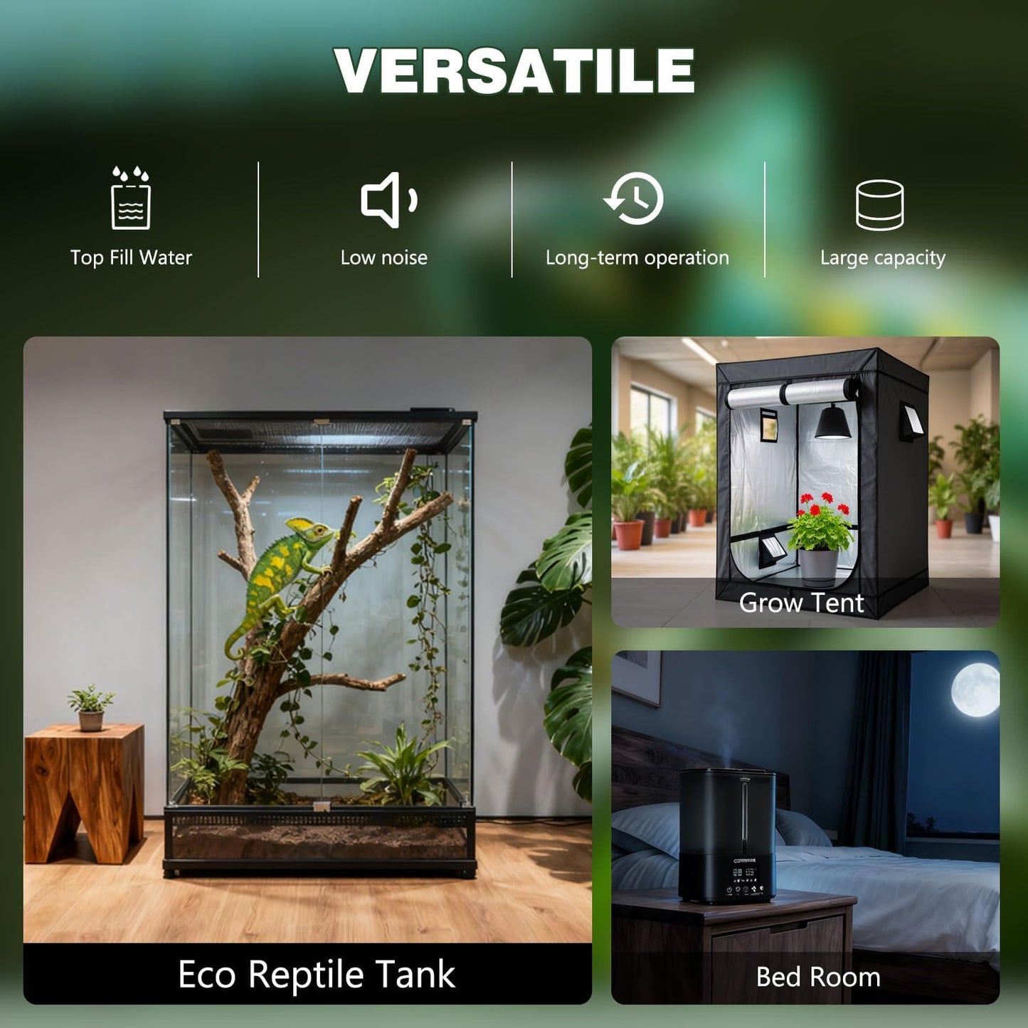 Coospider 5L Reptile Fogger Humidifier, Automatic Humidifiers for Reptiles Tank, Terrarium Humidifiers with Timer and Humidity Control, Reptile Misting System for Reptiles Amphibians Herps Vivarium