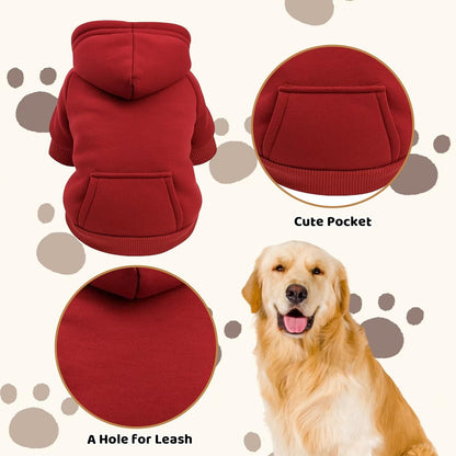 2-Pack Red and Brown Polyester Dog Clothes, Dog Sweatshirts,Frenchie Hoodie, Comfortable Pet Apparel(S)