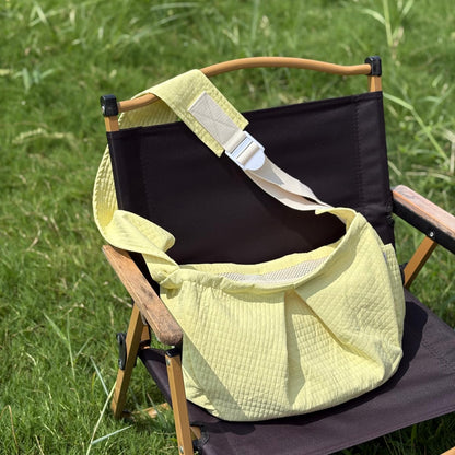 Ferret Sling Carrier - Pet Carrying Bag with Adjustable Strap Hands Free Shoulder Bag Crossbody Travel Slings Soft Small Animal Bonding Pouch Front Backpack for Ferret Rabbit Puppy Kitten (Yellow)