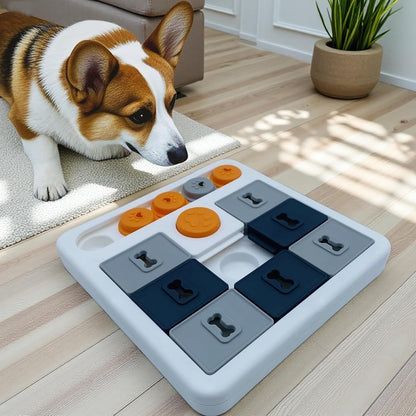 Durable Dog Puzzle Toy and Slow Feeder - Tough Dog Toys with Squeaky Sounds, Interactive Pet Toys for Small and Large Dogs to Keep Them Busy, Includes Food Dispensing Feature