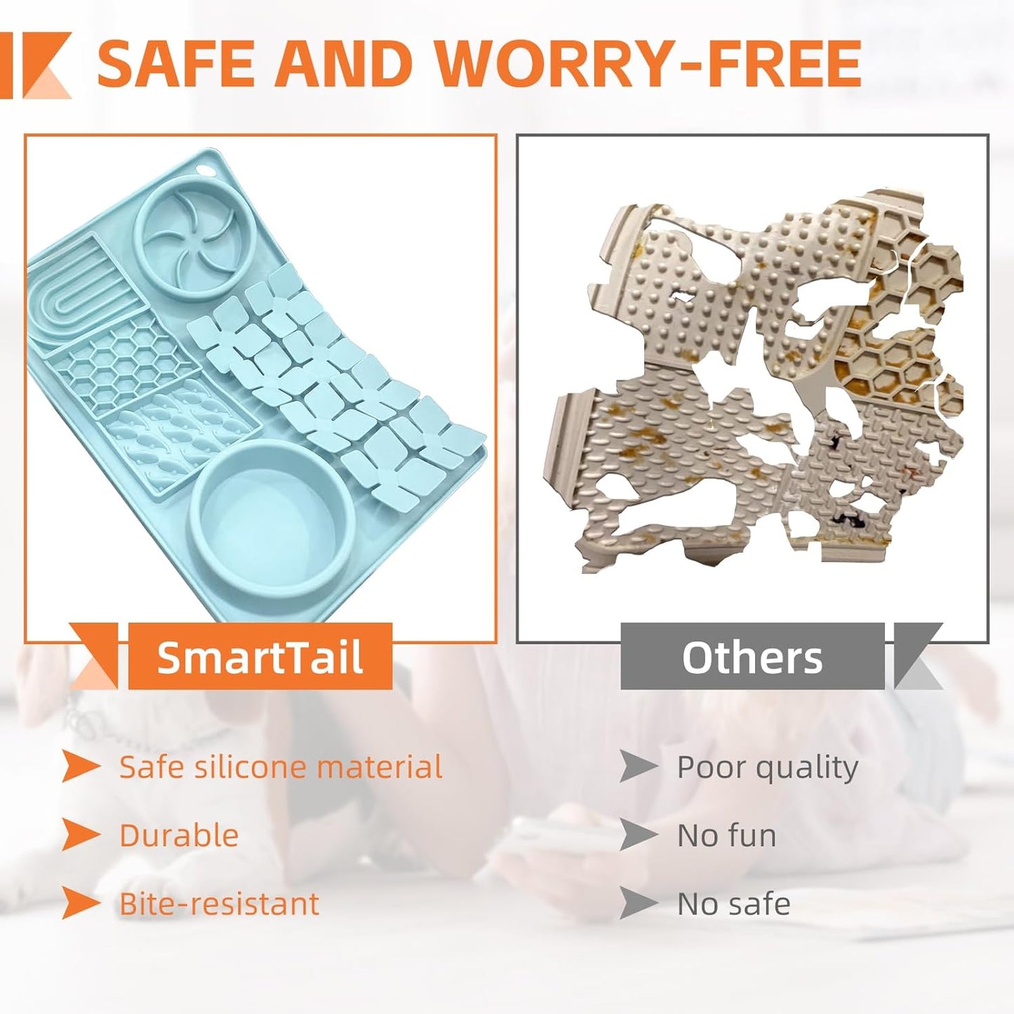 Lick Mat for Dogs Mint Green and Pet Hair Removal Glove