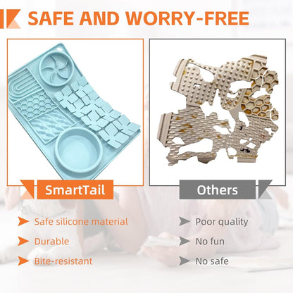 Lick Mat for Dogs Mint Green and Pet Hair Removal Glove