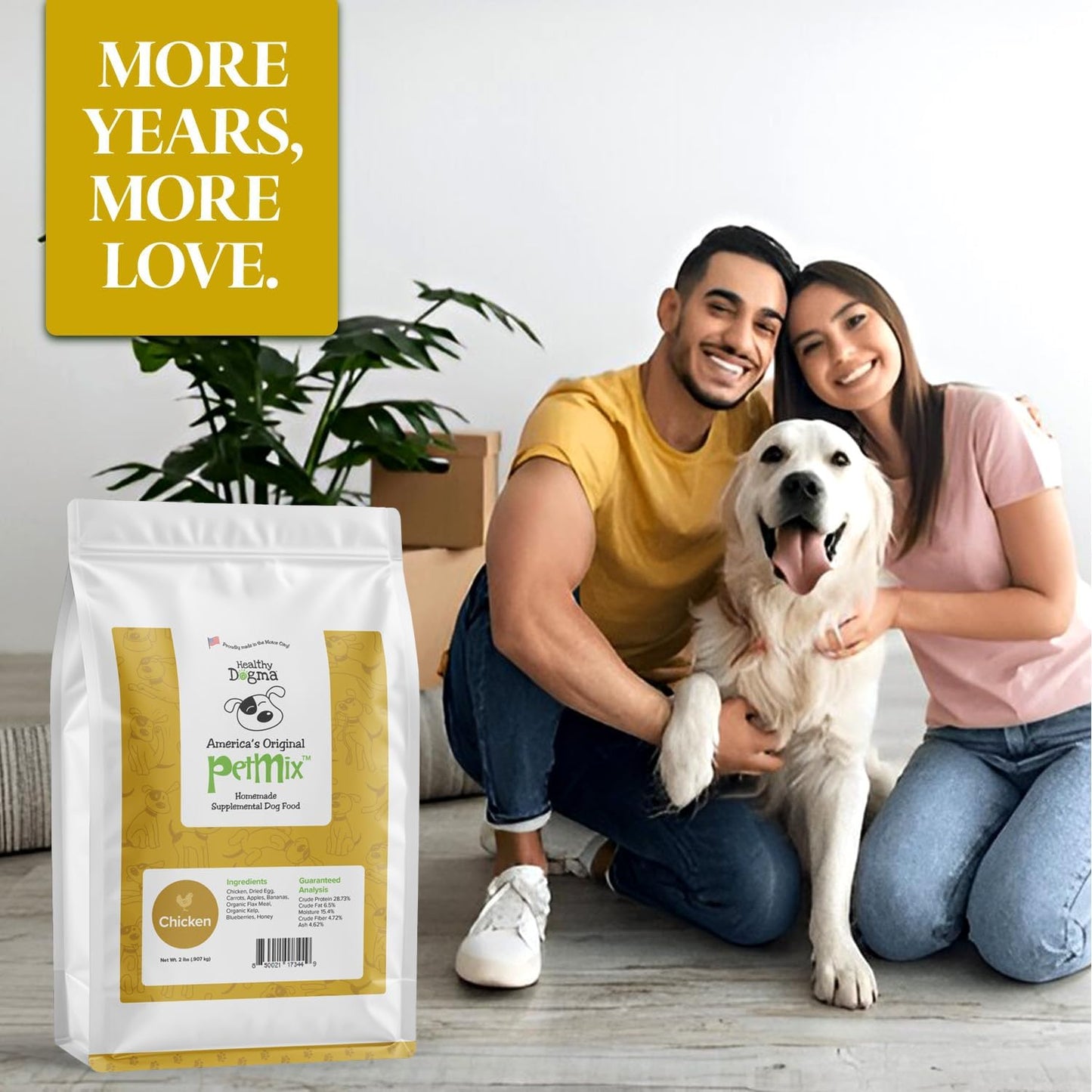 Healthy Dogma - PetMix Dehydrated Dog Food for Allergies, Freeze Dried, Raw, Homemade Dog Food (Chicken Dinner, 2 lbs)