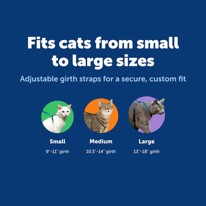 PetSafe Come with Me Kitty Cat Harness & Bungee Leash - Comfortable No-Choke Harness with Lightweight Bungee Leash for Outdoor Fun - Escape Free Pulling Prevention - Medium - Lilac