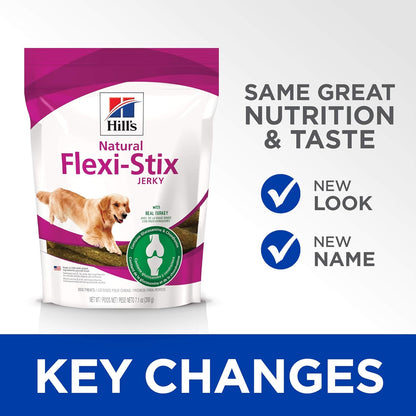 Hill's Natural Flexi-Stix Jerky, All Life Stages, Great Taste, Dog Treats, Turkey, 7.1 oz Bag
