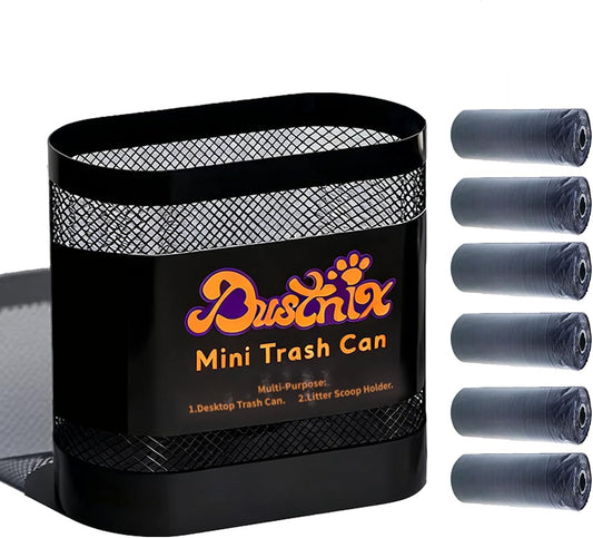 Universal Metal Cat Litter Scoop Holder – Heavy-Duty Scooper Storage Caddy, Scoop Stand for Kitty Litter Box, Fits Most Cat Litter Scoops Desktop Small Trash Can