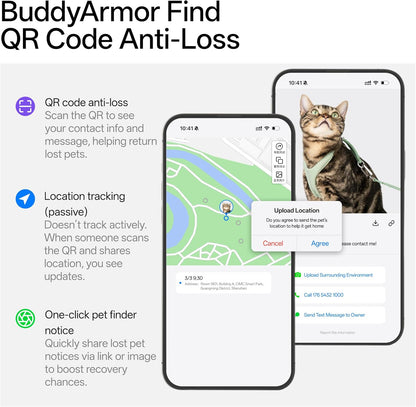 Escape Proof Cat Harness Anti-Choke Quick Release Adjustable QR Code Soft Nylon Durable Lightweight Figure 8 Cat Harness Anti Escape for Kitten Small Medium Large Cats (Blush Pink, M)