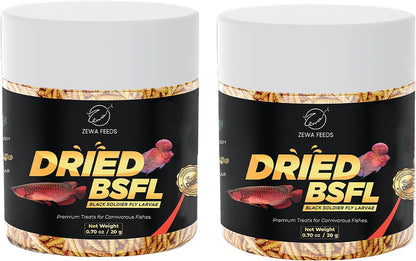 Dried Black Soldier Fly Larvae - 100% Natural Protein Rich Fish Food for Arowana, Flower Horn, Oscar, Redtail Shark (20 g/ 0.7 Oz/100 ml) (Pack of 2)