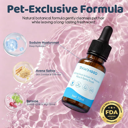 2PCS Concentrated Waterless Shampoo with Pink Grooming Glove, No-Rinse & Lick-Safe Essence for Steam Brushes, Gentle Care for Cats/Kittens/Seniors, Manage Shedding & Freshness