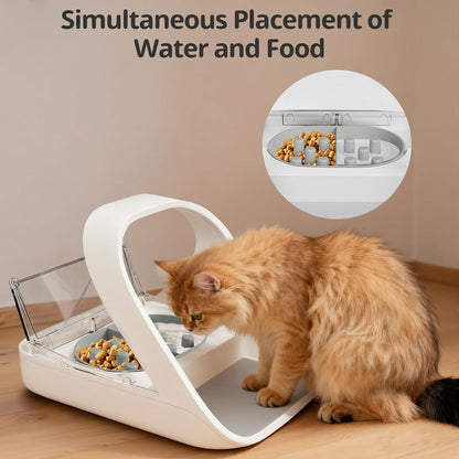 Slow Feeder Bowl for Automatic Microchip Cat Pet Feeder, Helps Prevent Bloat & Improve Digestion, Easy to Clean, Slow Feeder Bowls & Mat