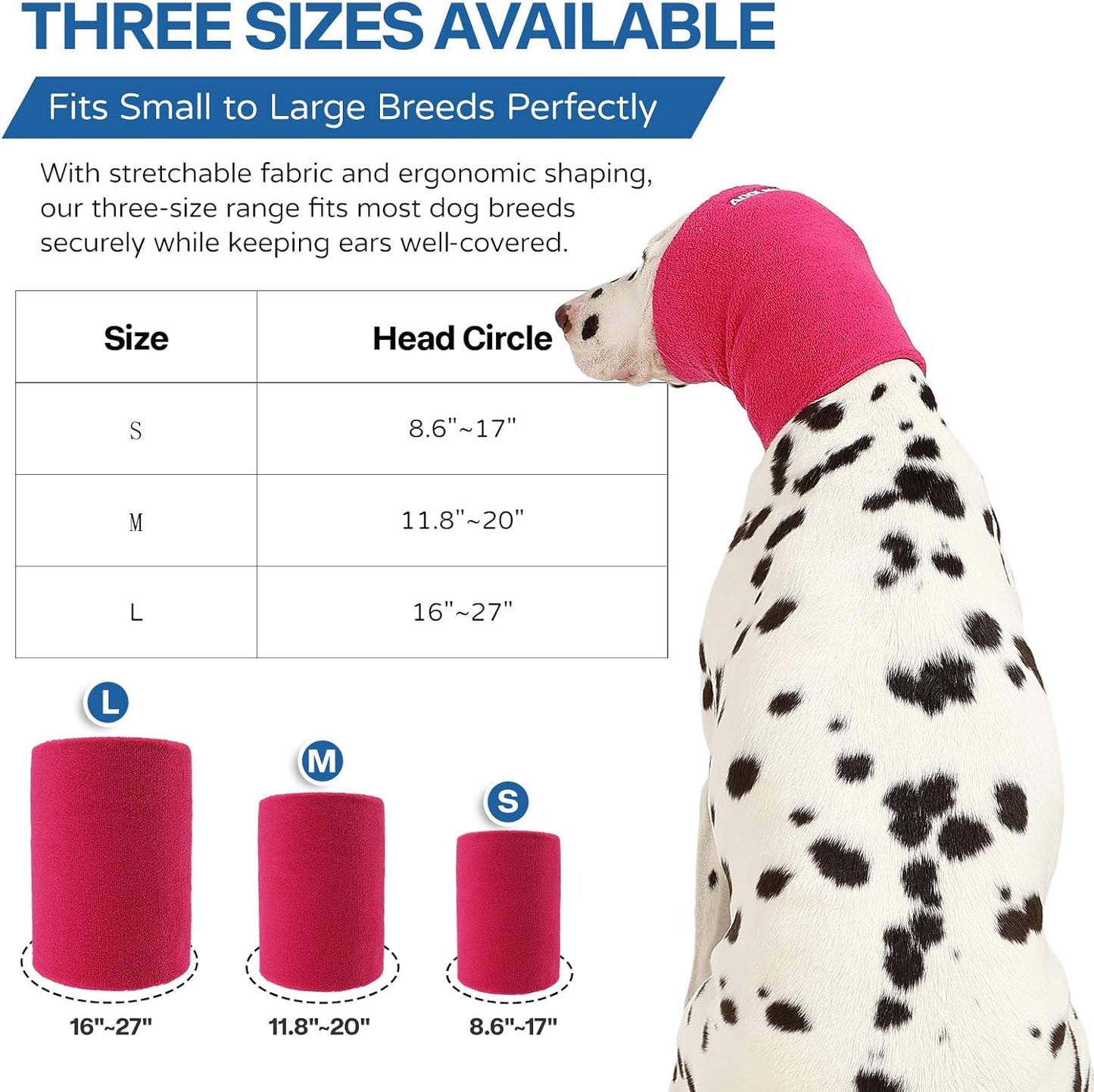 Dog & Cat Calming Hoodie – Soft Double-Layer Ear and Neck Cover for Anxiety Relief & Noise Protection, Elastic Pet Head Wrap for Grooming, Bath, Drying & Fireworks