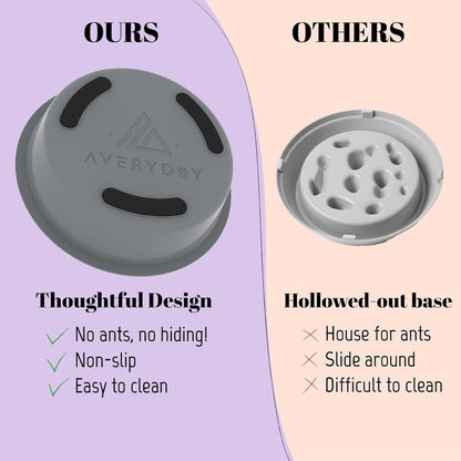 AVERYDAY Slow Feeder Dog Bowls for Medium Breed, 1.5 Cups Deep Food Puzzle Bowl with Spinning Slow Feeder Insert, Non-Slip Bottom, Fits for Raised Stand, Hard Maze Design for Small and Medium Dogs