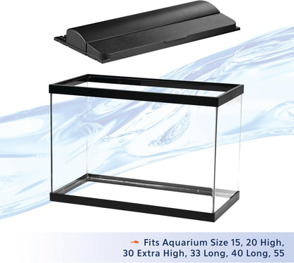 Aqueon LED Deluxe Fish Tank Aquarium Full Hood, Black, 24 Inch