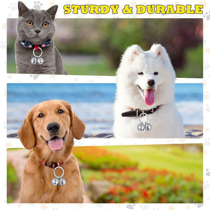 Abbylike 6 Pack Dog Stainless Steel Collar Bells - Extra Loud Pet Tracker Training Bells for Dog & Cat Safety & Tracking, Fits Small Medium Large Pets