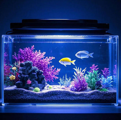 11inch RGB Aquarium Lights, Underwater Fish Tank Lights IP68 Waterproof Color Changing Adjustable Memory Submersible Remote Control Aquarium Tank Sucker Hood Strip Lamp Waterfall Lights