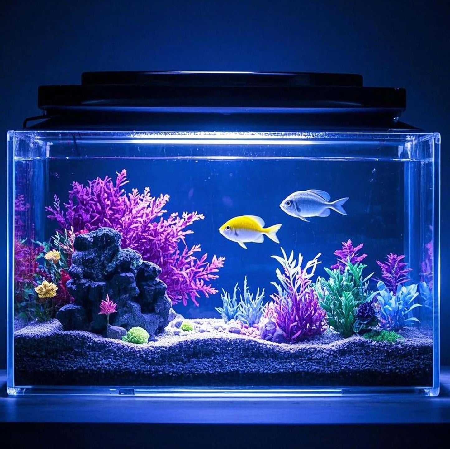 11inch RGB Aquarium Lights, Underwater Fish Tank Lights IP68 Waterproof Color Changing Adjustable Memory Submersible Remote Control Aquarium Tank Sucker Hood Strip Lamp Waterfall Lights
