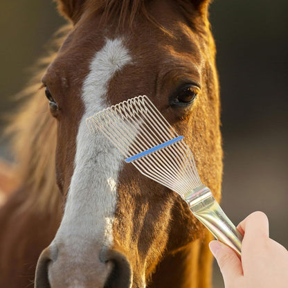 Homoyoyo Sheep Wool Comb Brush and Horse Hair Rake for Livestock Grooming, 23Cm Small Yellow Deshedding Tool for Cattle and Farm Animal Hair Removal