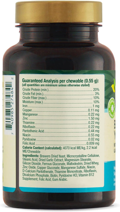 PetNC Natural Care Brewers Yeast Chewables for Dogs, 250 Count