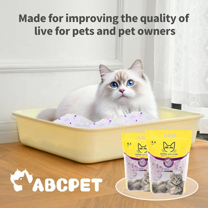 Cat Litter Crystals No Clumping Odor Control Kitty Litter Non-Clumping No scooping Low Dust, Low Tracking, Dehydrates Waste - 25.8 lbs (4 Unscented & 2 Lavender)