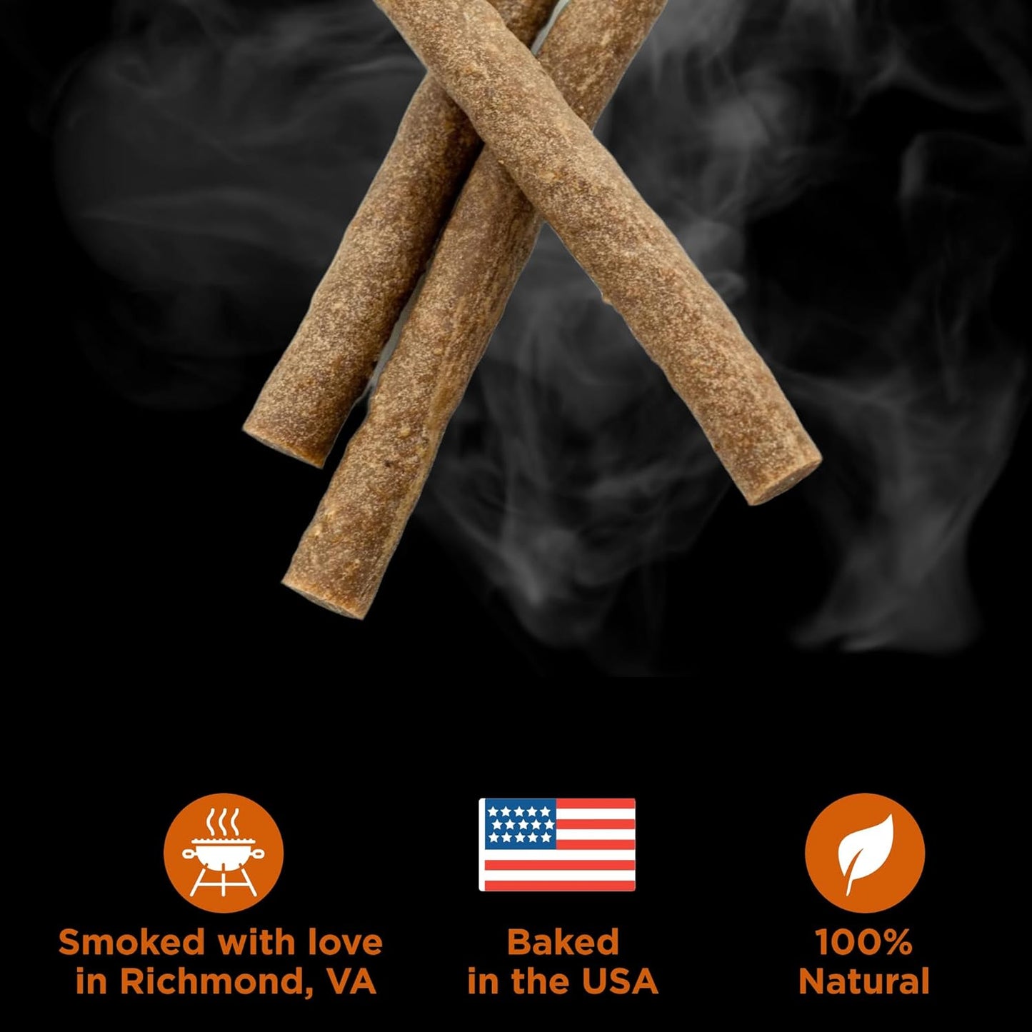 Premium Hickory Smoked Chicken Quick Sticks - 6 Inch, 8 Count (Pack of 2) - No Additives, 100% Natural, Collagen, All Breeds