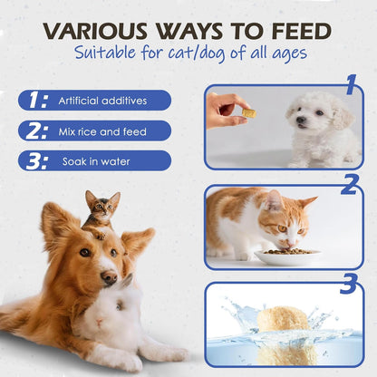 Freeze Dried Dog Food, Freeze Dried Raw Dog Food, Premium Selected Chicken Formula, Dog Treat, Dog & Cat Universal Formula, Highly Palatable, 110g