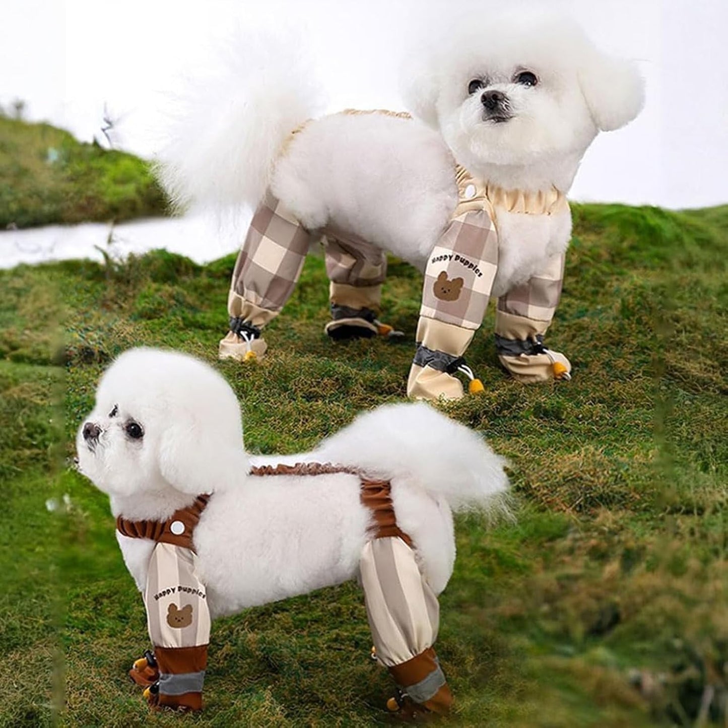 Anti Dirt Pants for Dogs Outdoor Dust-Proof Dog Pants Waterproof Boot Rain Boots with Suspender Anti-Slip Dog Paw Protector Shoes Adjustable Anti-Slip Boots for Walking Hiking (L)