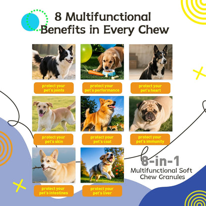 Dog Multivitamins,Chewable Dog Vitamins and Supplements for HIPS, Skin, and Coat,Dog Antibiotics-Multivitamins for Senior Dogs and Puppies,120 Tablets