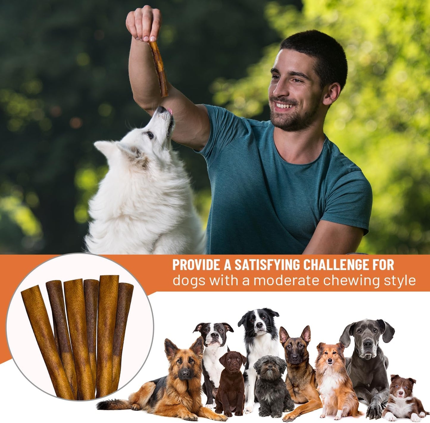 12 Inch Beef Collagen Sticks [5-Pack] – Collagen Bully Sticks for Dogs – All Natural – Highly Digestible
