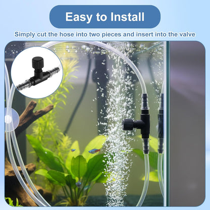 20 Pcs Aquarium Air Valves - T Shaped Plastic Aquarium Air Pump Control Valves - Single Way Control Valve for Fish Tank Accessories, 3/16" ID Tubing