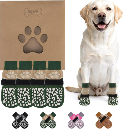 KOOLTAIL Dog Socks for Hot/Cold Pavement to Prevent Licking Paws for Hardwood Floors,Anti Slip,Pet Boots&Paw Protector with Grippers,Puppy Shoes Booties for Small Medium Large Senior Dogs