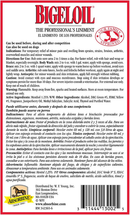 Absorbine Bigeloil Liquid Liniment, Invigorating Topical Rub for Sore Muscles, Joints & Arthritis Pain