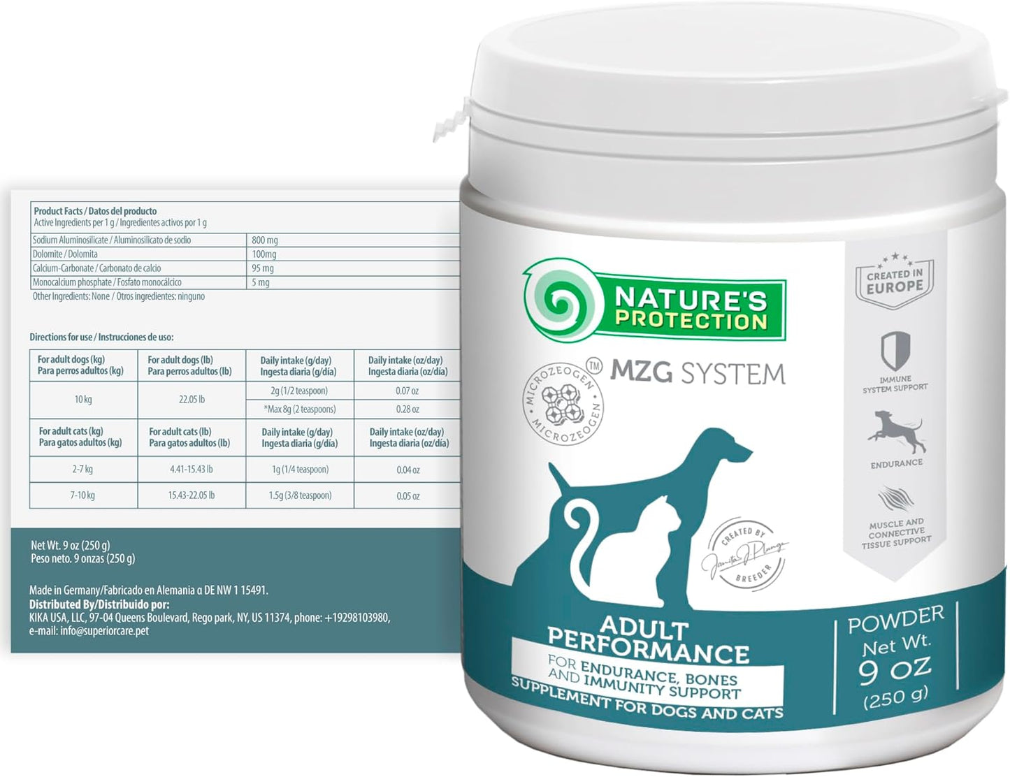 Nature's Protection Dog Joint Supplement - Mineral Powder Supplement for Pet Muscle Recovery, Stronger Bones, Immune & Gut Health for Dogs & Cats of All Breeds, 9 Oz