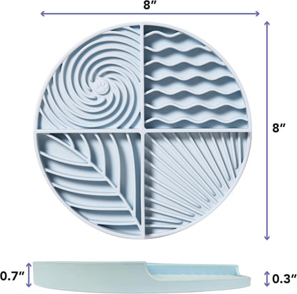 Awoo Paradise Silicone Dog & Cat Lick Mat & Slow Feeder with Suction Cups, Non-Slip, Dishwasher Safe, Extend Mealtime, Reduce Anxiety (Sky)