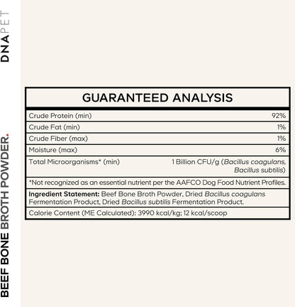 Beef Bone Broth Powder for Dogs Supplement – Grass-Fed Beef with Canine Probiotics (Bacillus coagulans & Bacillus subtilis) - Canine Joint & Gut Wellness Support – All Breeds & Sizes – 3.17 oz