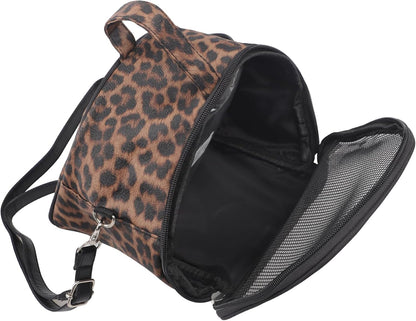 IPENNY Leopard Print Pet Carrier for Small Animals, Portable & Breathable Travel Handbag for Hamster, Sugar Glider, Hedgehog (7.3" L x 6.3" H x 3.1" W)